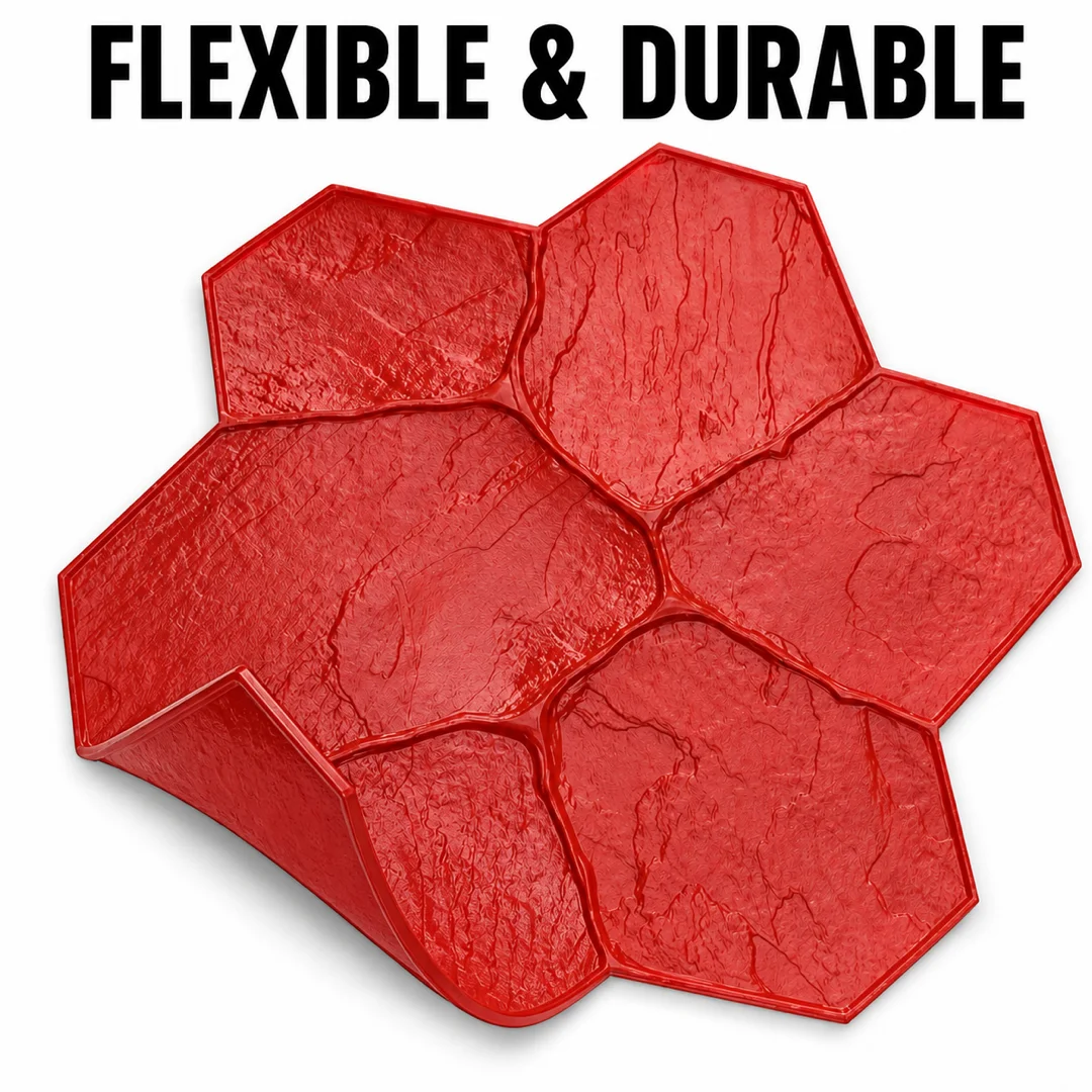 Random Polygon Stone Concrete Stamp Mold – Natural Flagstone Texture Mat