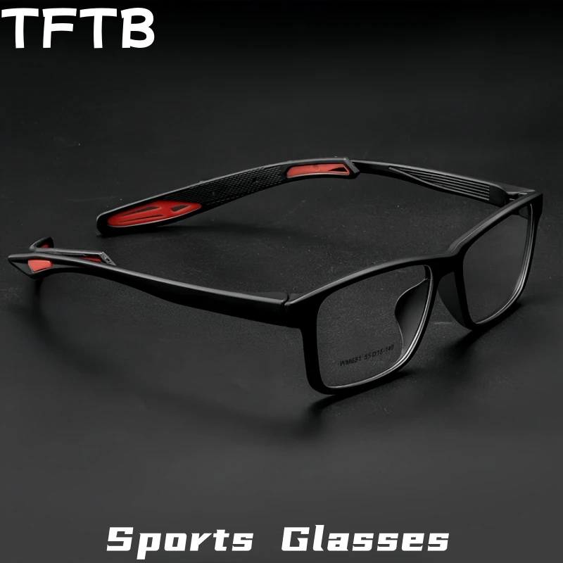 

TFTB Long Leg Design Ultra Light Sports Cycling Men's Glasses Square TR90 Basketball Football Optical Eyeglasses Frame Women W68