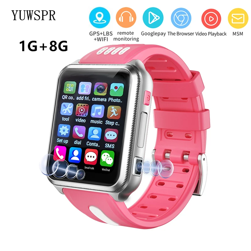 

Children GPS Smart Watch 1080mAh 1G+8G Googleplay Download APP GPS Wifi Location SMS SIM Phone Clock for Students Girls Boys H1