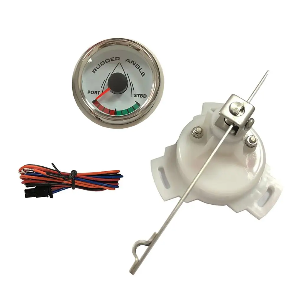 เกจวัดมุมหางเสือเรือขนาด 52 มม. ทำจากสแตนเลส สำหรับการปรับปรุงระบบพวงมาลัยและอุปกรณ์เรือ