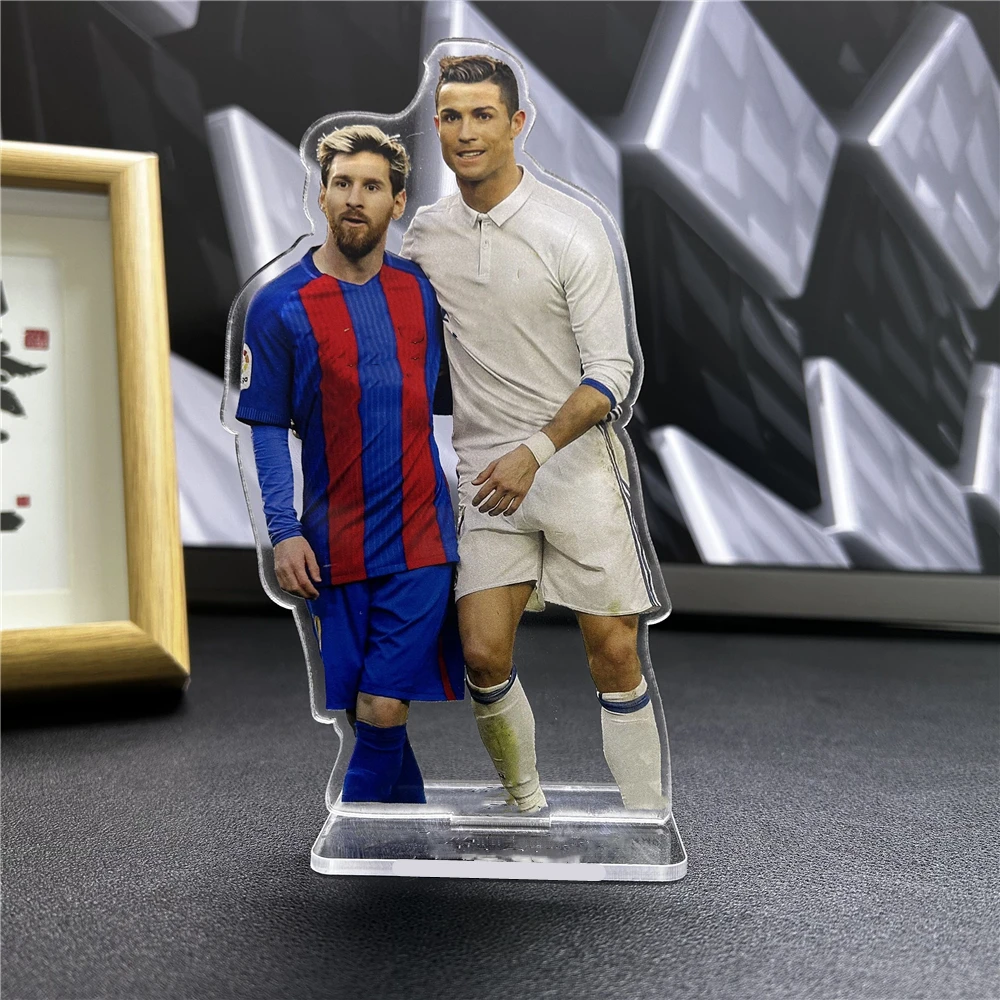 Cristiano Ronaldo Messi Football Star Craft Standing Brand Acrylic Humanoid Standing Plate Home Decoration Soccer Ornament