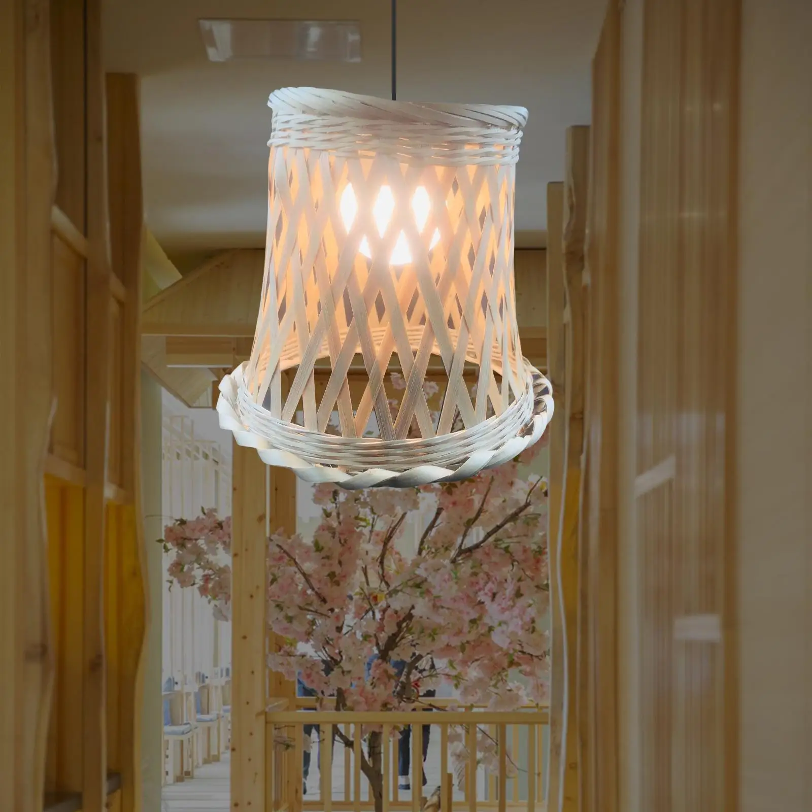 

Woven Bamboo Lamp Shade Lampshade Hanging Pendant Light for Ceiling Light Fixture