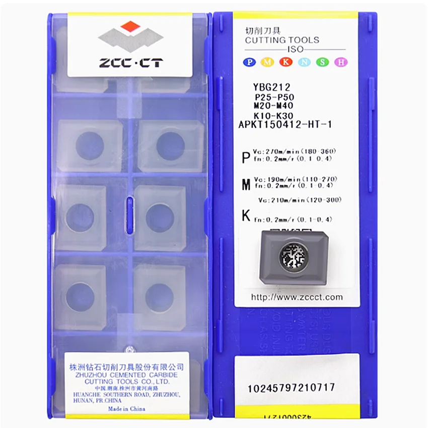 

APKT150412-HT-1 YBG212/APKT150412-HT YBG302/APKT150412-HT YBG202 ZCC.CT APKT150412 CNC carbide inserts Milling inserts 10pcs/box