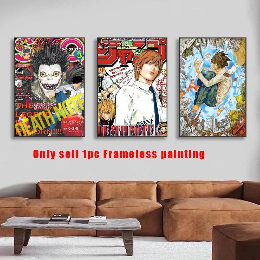 Anime Death Note DN L Poster HD Sticky Waterproof Art , Aesthetic Wall Decoration For Living Room Bedroom Bar Home