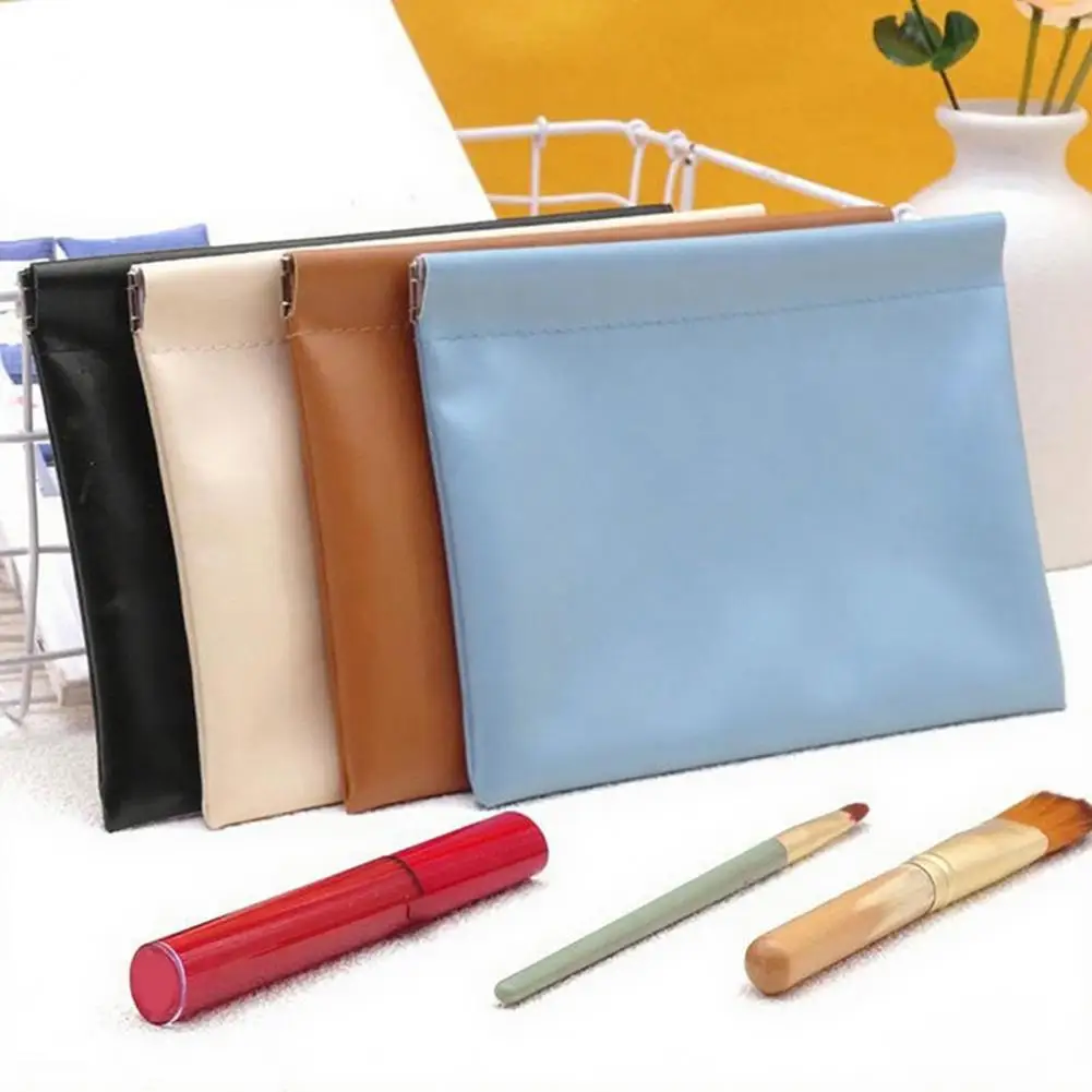 Personalized Coin Purse Portable Coin Purse with Closure Mini Cosmetic Organizer Pouch for Jewelry Lipstick Self-closing Leather