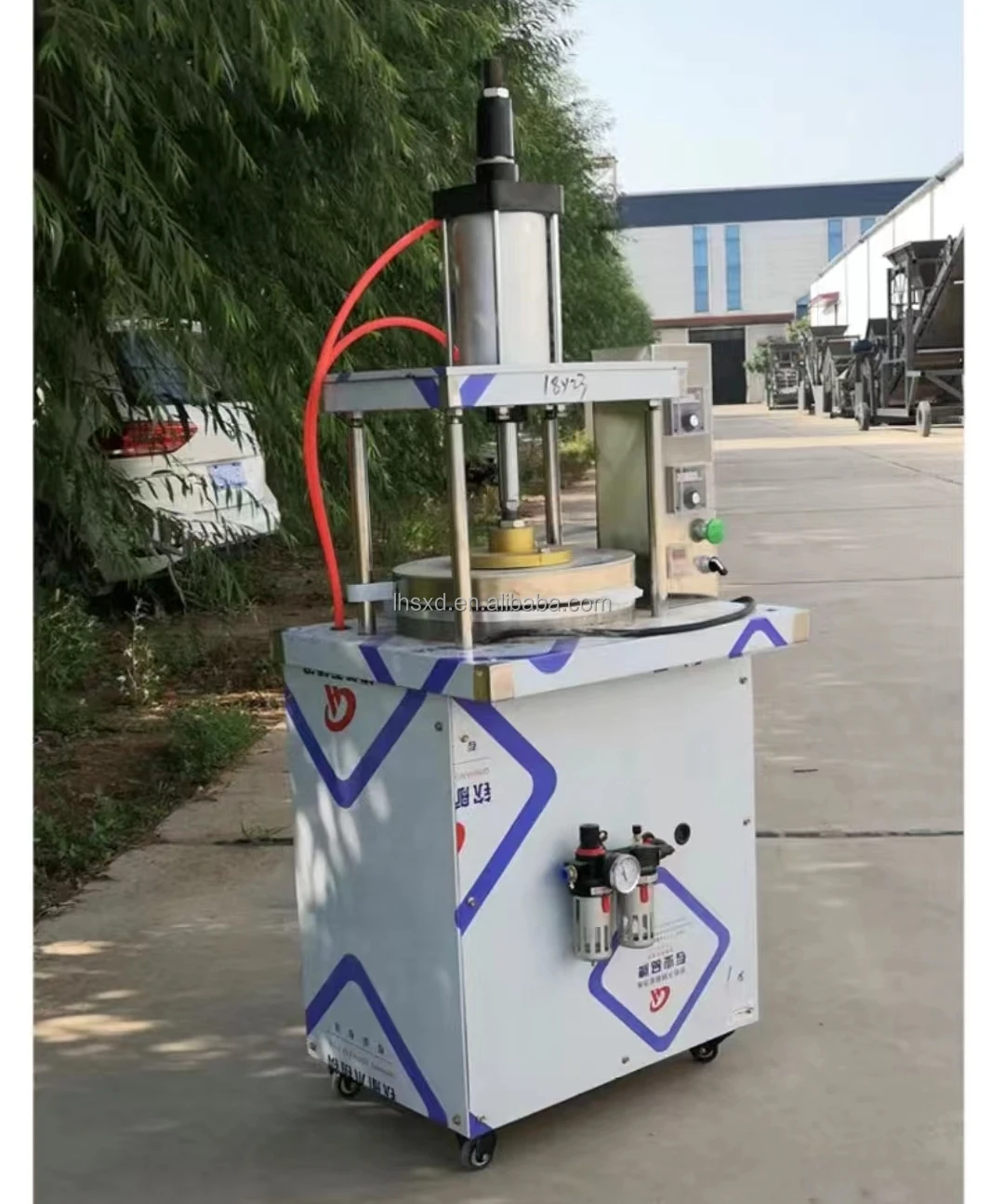 Pancake Maker Thin Cake Forming Machine Circular Wheat Cake Machine Dough Pressing Pizza Flour Heat Press Machine Tortilla Roti