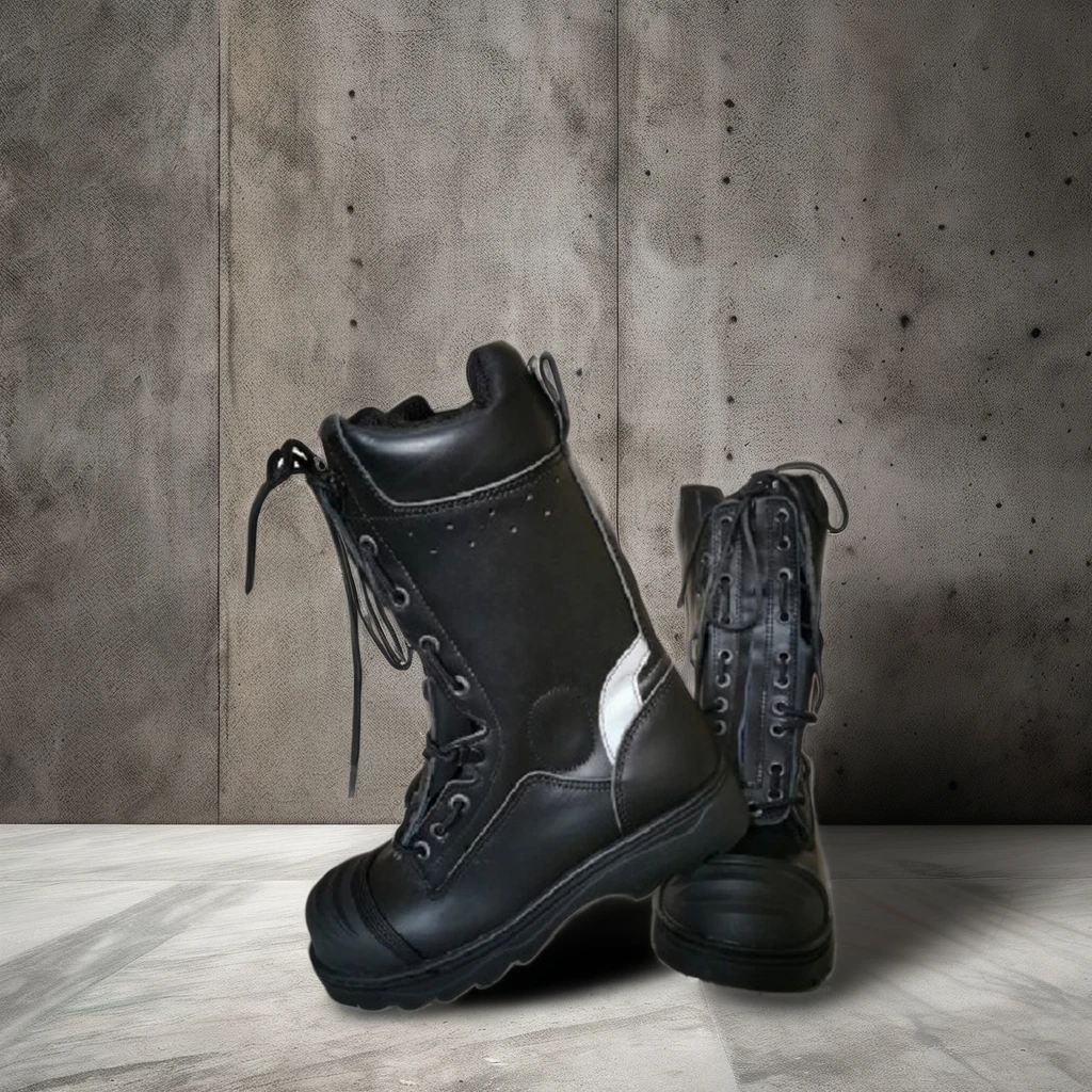 Firefighter Leather Safety Boots Flame Retardant Fireman Rescue Fire Fighting Protection Firefighting EN15090 Steel Toe Sole