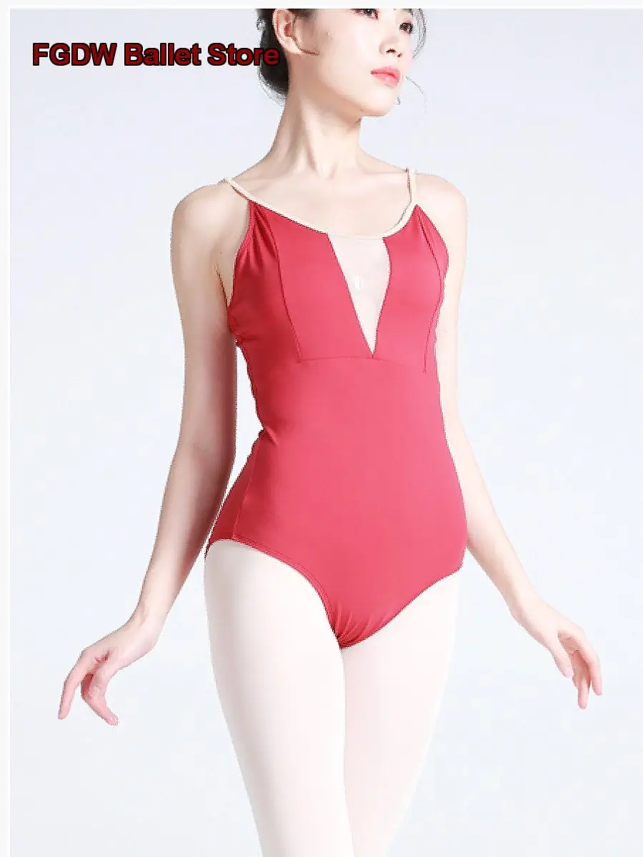 Women's Adult Ballet Leotard Body Suit Pink Black One-Piece Dress for Aerial Yoga and Basic Training Practice Leotard Unitard
