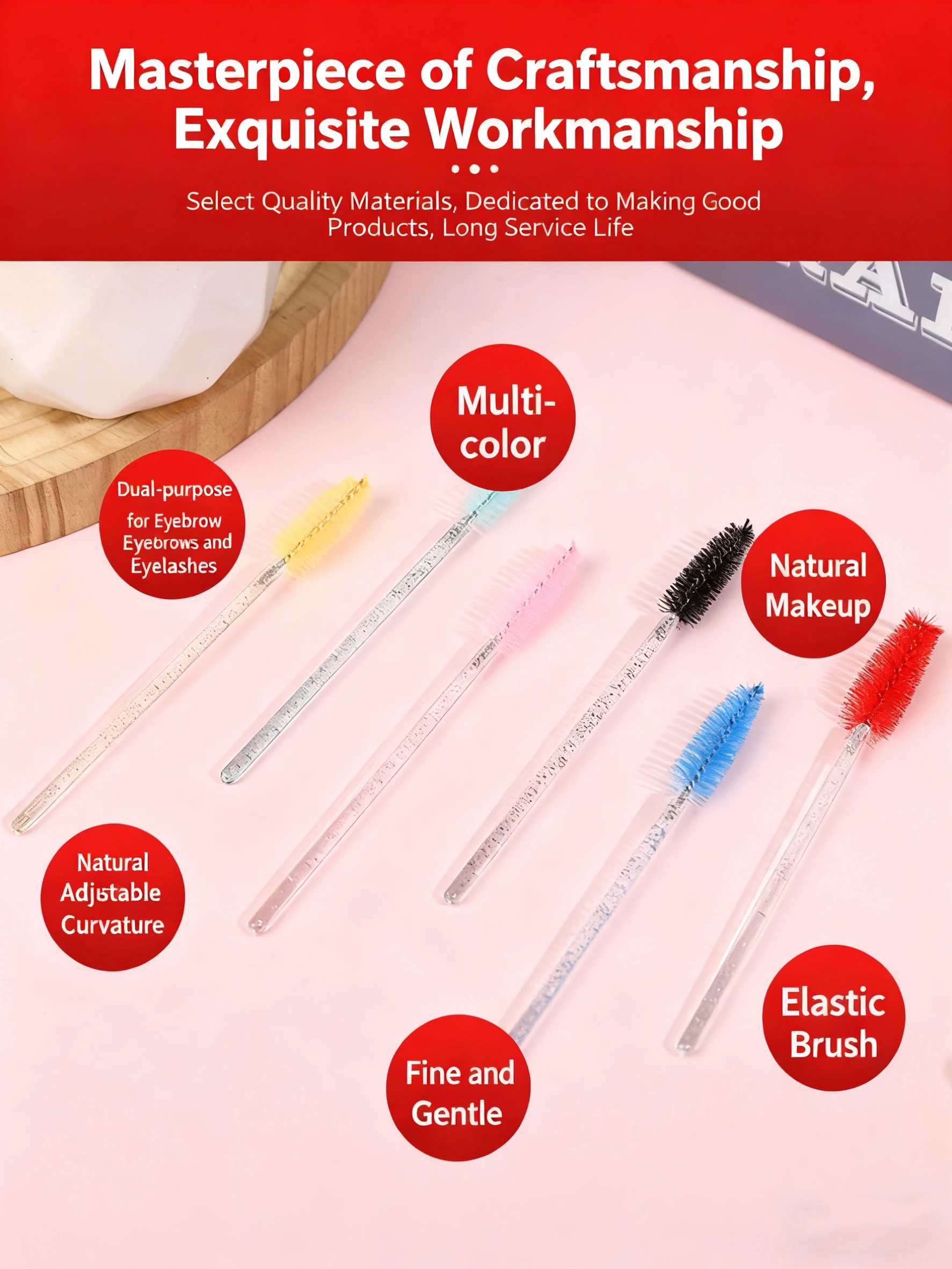 50Pcs Einweg Wimpern Make-Up Pinsel Professionelle Mascara Wands Applikator Spooler Auge Wimpern Kosmetik Pinsel Make-Up-Tool