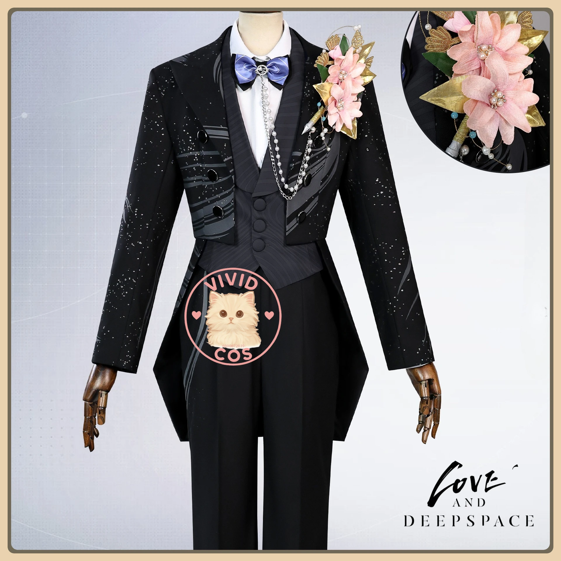 

Hot Game Love and Deepspace Cosplay Costume Anime Caleb Role Playing Clothes Black Uniform Suits for Men Comic Con Party Outfit