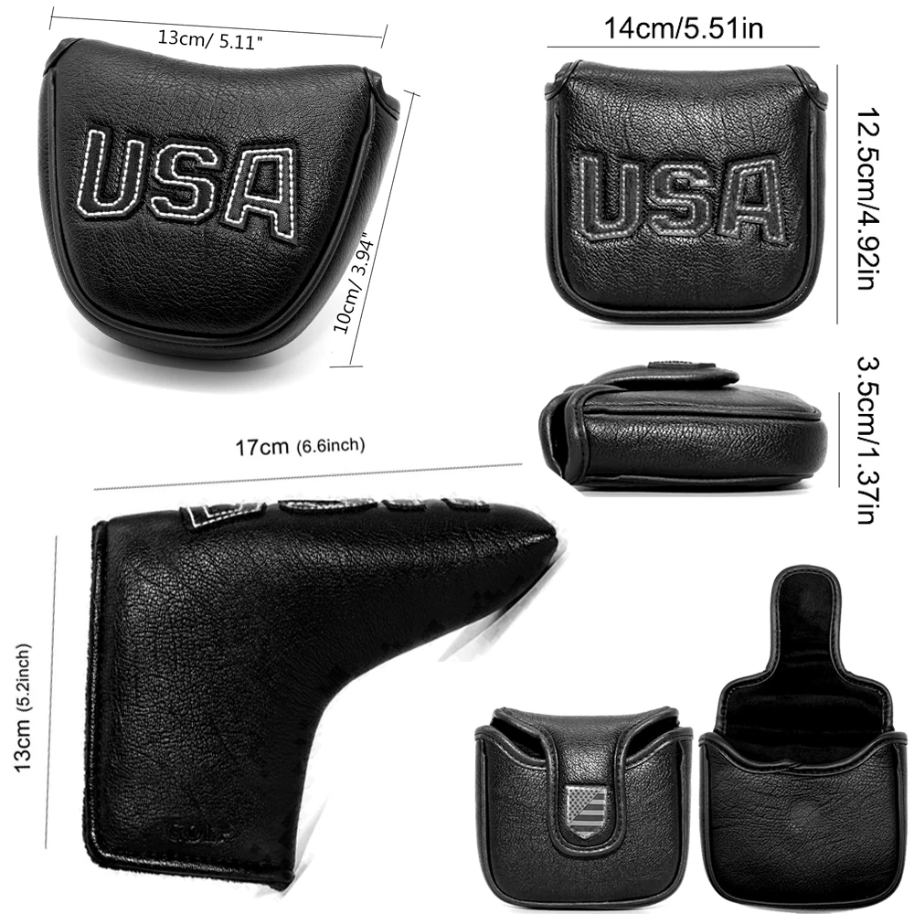 Golf Club Head Covers,Golf Headcovers Leather Golf Wood Covers for Divers Fairway Woods Hybrids(UT) with Number Tag 3 5 7 X