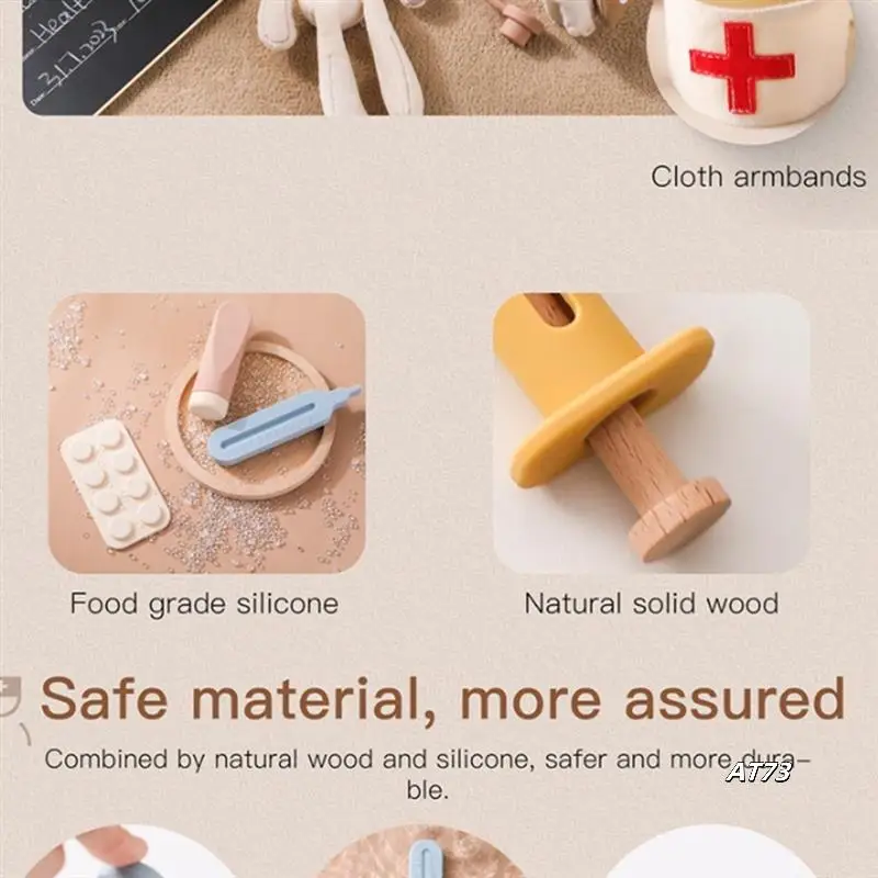 

Kids Pretend Role Play Kit Girls Educational Games Wood Kids Stethoscope