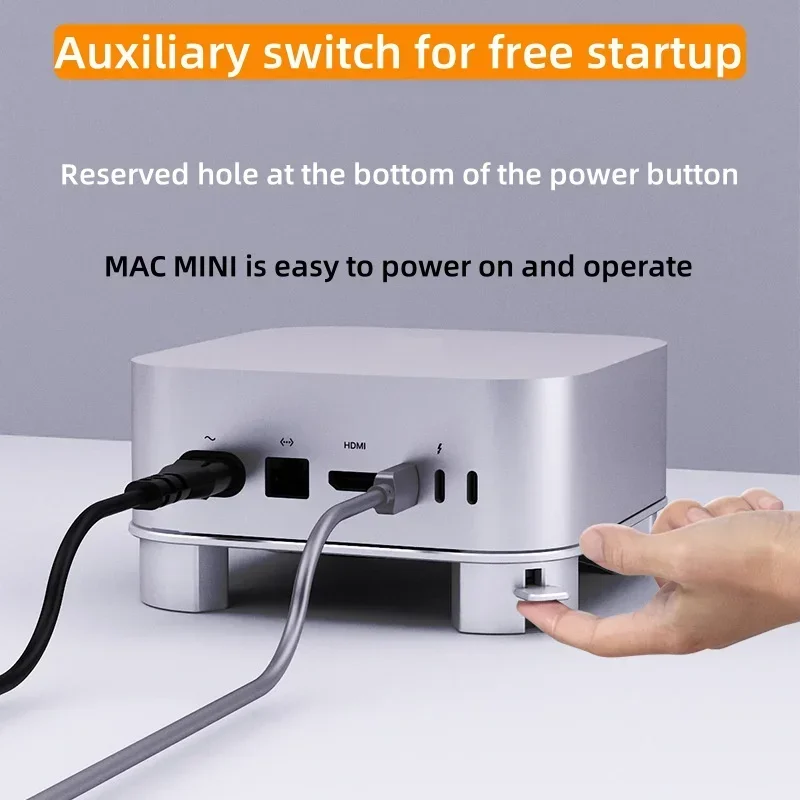 Aluminum Stand for Mac mini M4 and M4 Pro 2024, Anti-Scratch, Anti-Slip, Avoid Overheating, Durable and Sturdy (Silver)