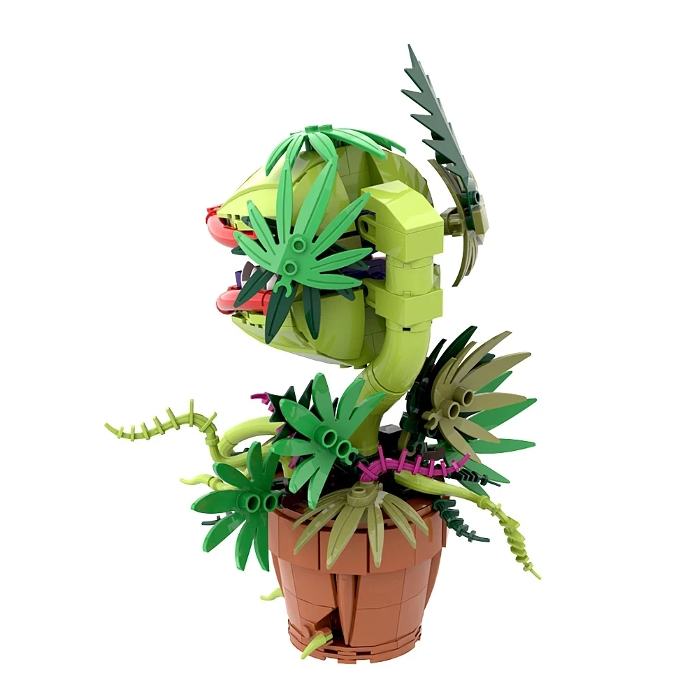 MOC Audrey II Piranha Plant Building Block Chomper Potted Plants Horrors Flower Model Bricks Assemble Toys Children Collect Gift