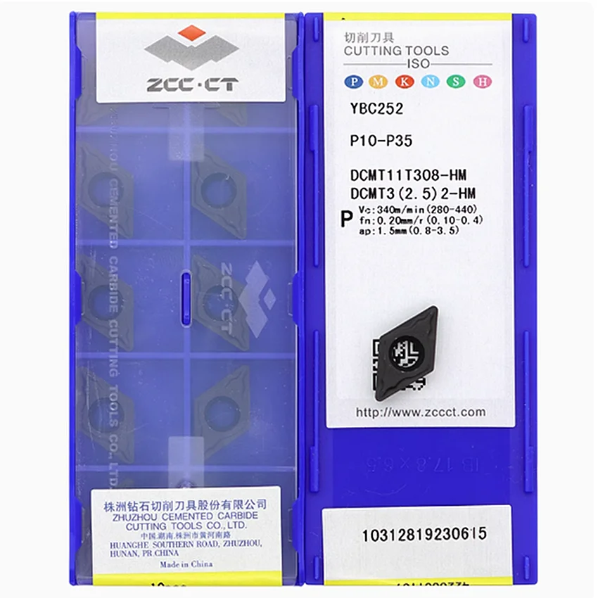 DCMT11T308-HM YBC252/DCMT11T308-HM YBC152/DCMT11T308-HM YBC351/DCMT11T308-HM YBC151 ZCC.CT CNC carbide turning inserts 10pcs/box