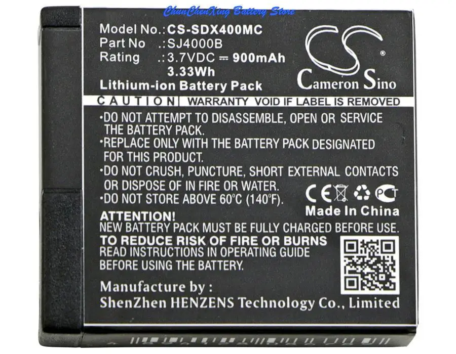 900mAh Battery for FOREVER SC-100 SC-200 SC-210 SC-220 SC-300 SC-310 SC-400, For SkyCam Pro 8000i, ro 9500i