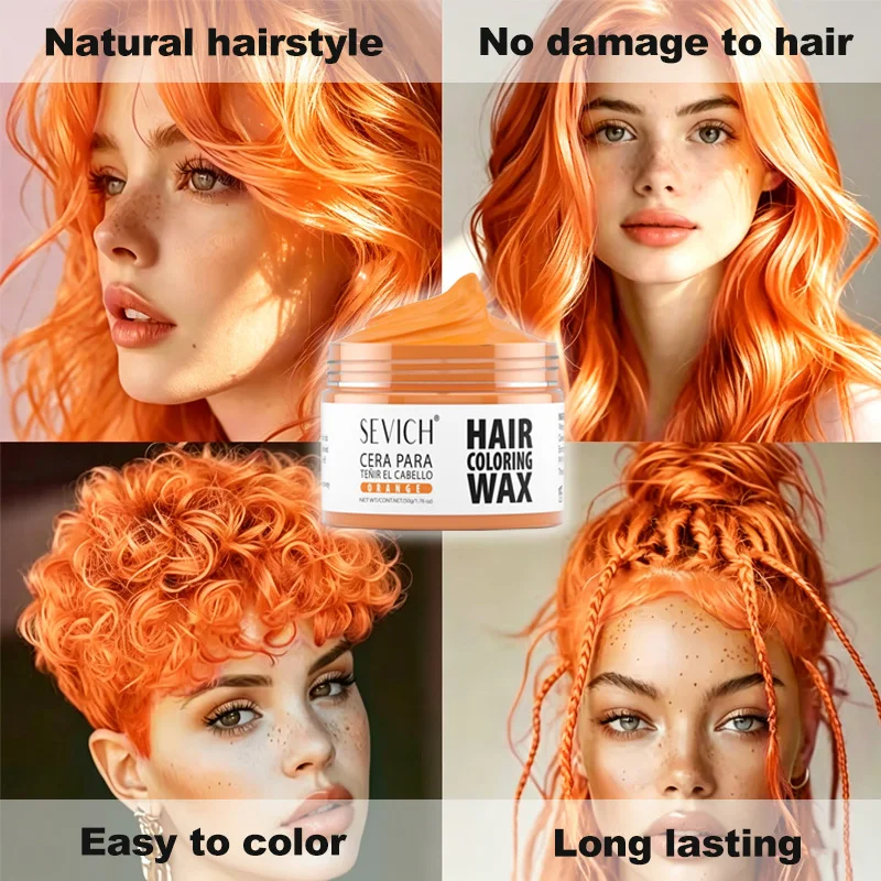 14 Colors Hair Colour Wax Temporary Hair Color Clay Easy To Wash DIY Hair Dyed Mud Long Lasting Paint Coloring Cream Hair Dye