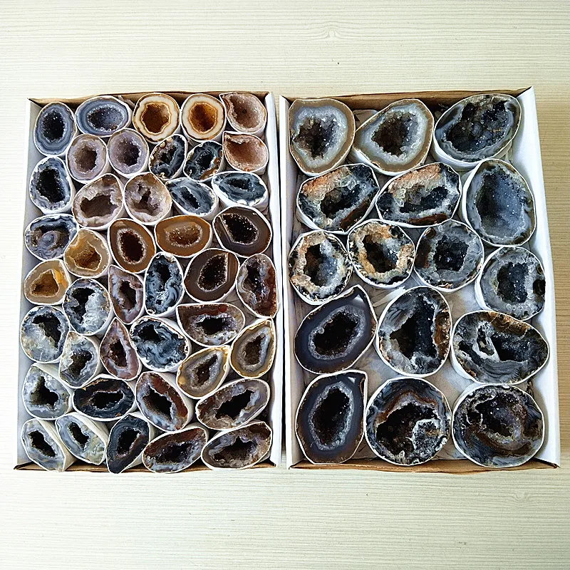 Natural Stone Raw Agate Geode, Crystals Clusters Mineral Specimens Mental Meditation Energy Feng Shui Room Decorations