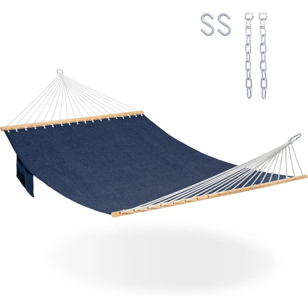 11 FT Double Outside Hammock Quick Dry Olefin Fabric Outdoor Poolside Backyard 450 lbs Capacity, Hammocks