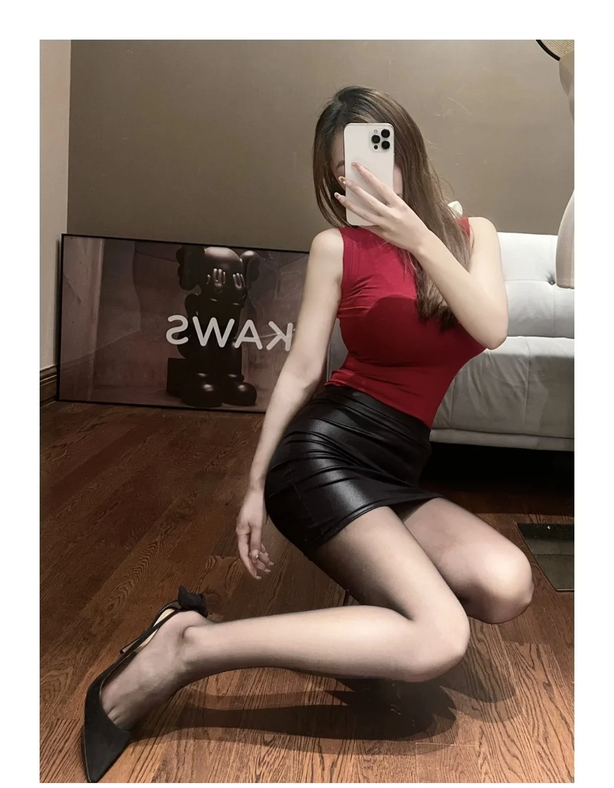 Matte Leather Slim Mini Skirt High Waist Sexy Fashion Imitation PU Leather Skirt Short Korean Nightclub Streetwear for Women