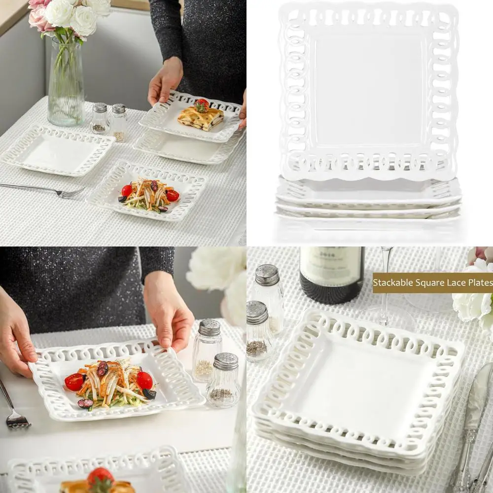 

Набор из 4 белых квадратных тарелок из фарфора, 11 дюймов — идеально подходят для подачи стейков, пасты, салатов, закусок, пиццы и предзакусок на вечеринках