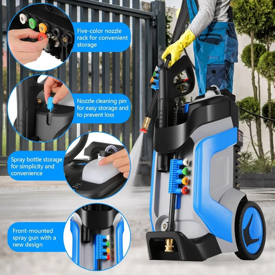 5000PSI Pressure Washer with 4.0GPM High Power Output Equipped with M22-14mm Pressure Hose 33FT Long Includes 1/4 Quick Connect