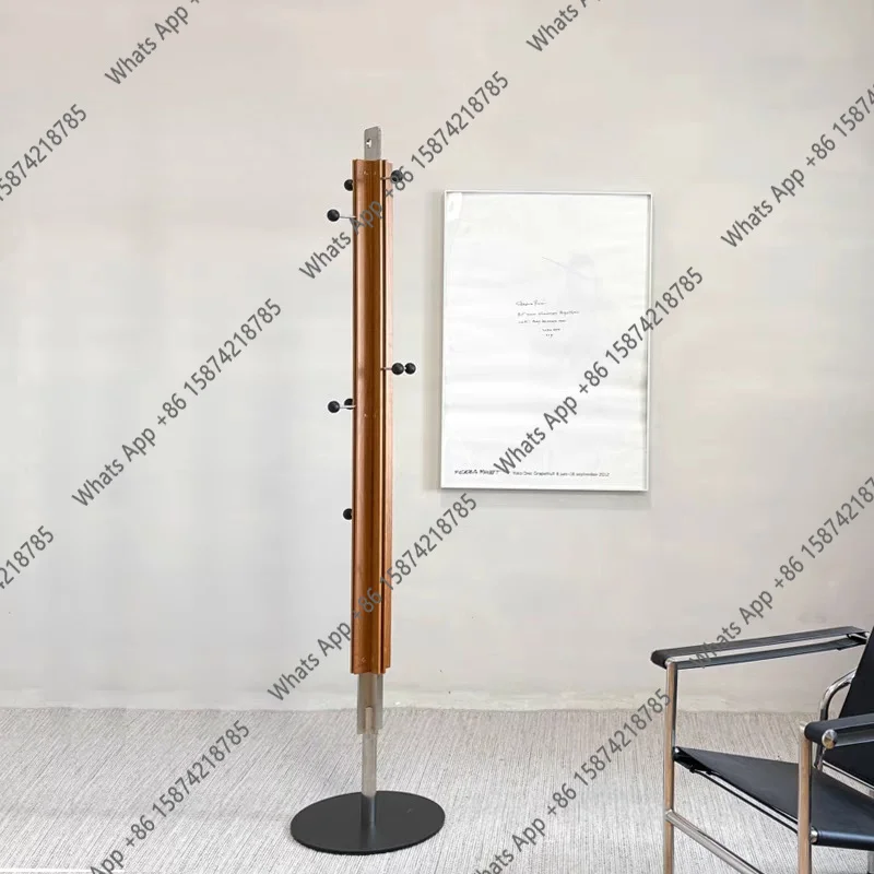 Kk Coat Rack Floor-to-ceiling Retro Solid Wood Bedroom Home Entrance Simple Metal Coat Rack Art Storage Hanger