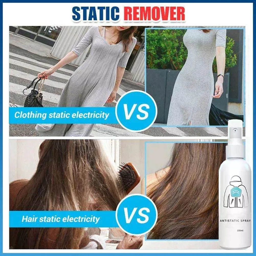 3/5pcs 100g Anti Static Spray Clothes Static Cling Remover Home Wrinkle/Static Remover Sprays for Hair Clothing