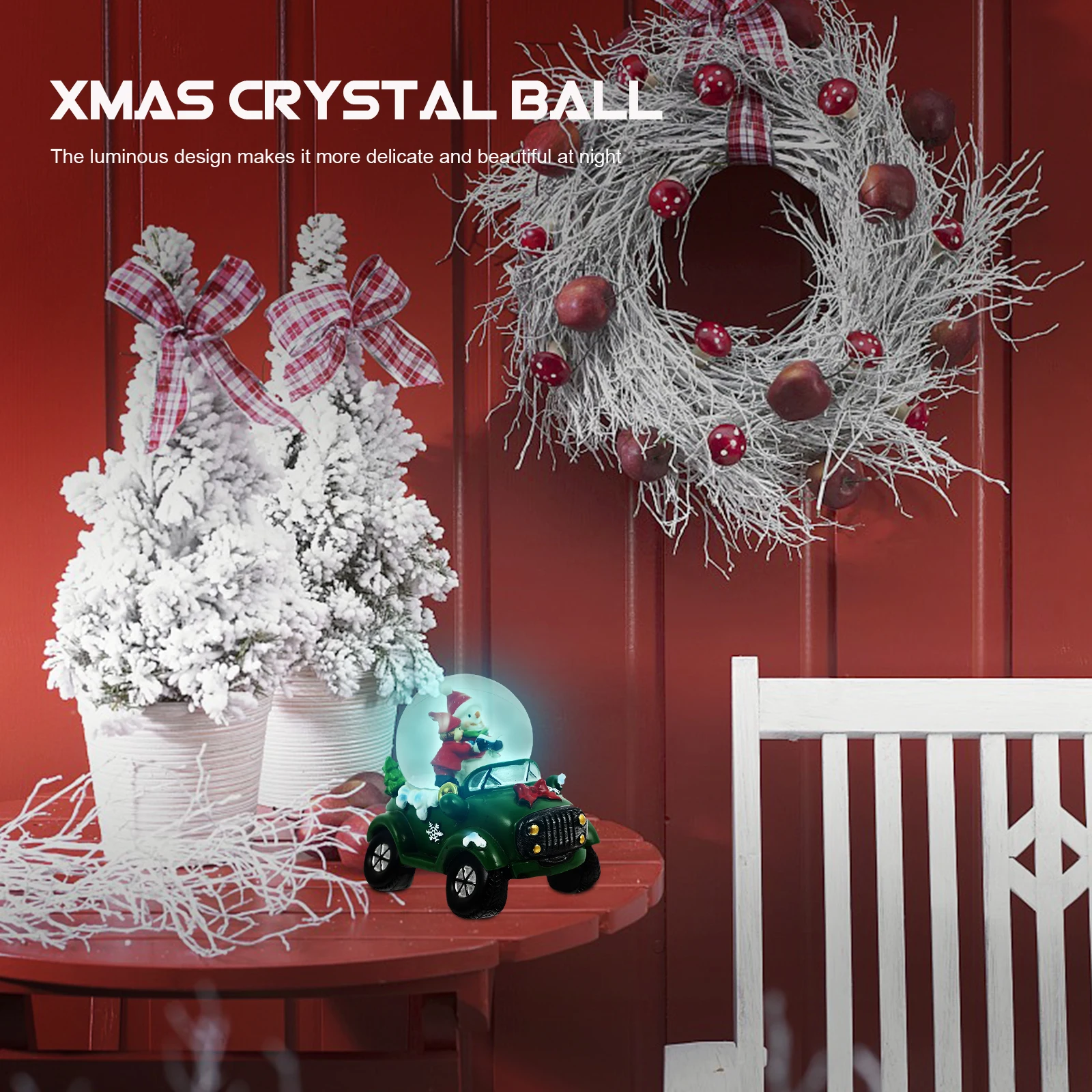 

Crystal Ball nament Globe Xmas Decor Creative Exquisite Desktop Decor Plastic Glass Water Housewarming Gift Friends