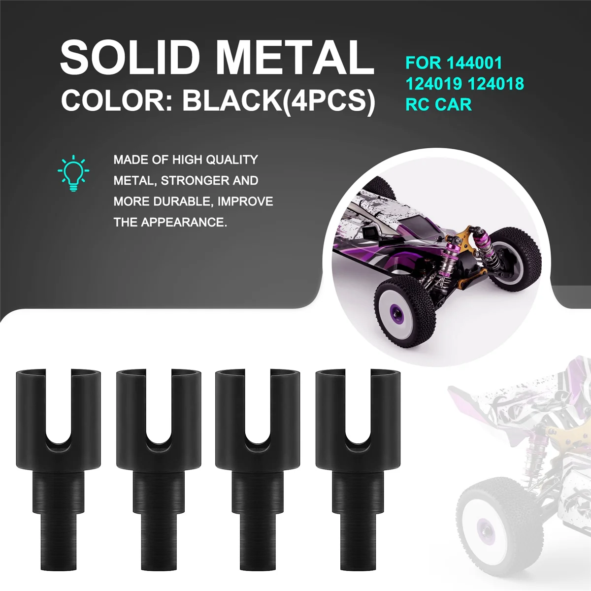 144001 tazza differenziale in metallo da 4 pezzi per Wltoys 144001 124019 124018 accessori per parti di aggiornamenti per auto RC