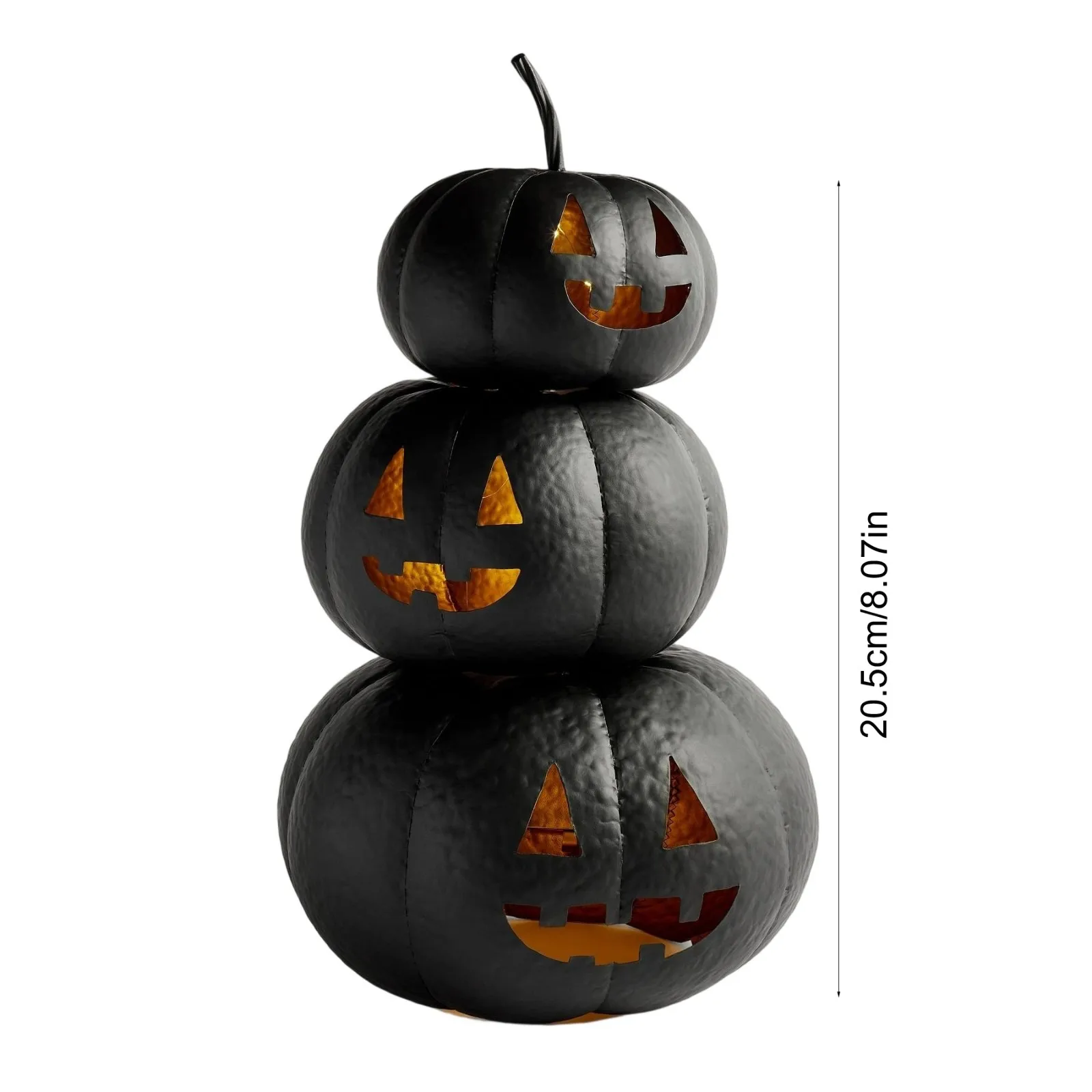 YHOPE – serviette de citrouilles en plastique empilées noires, fausse décoration artificielle d'halloween, peinture de citrouilles pour porche, Table de cuisine