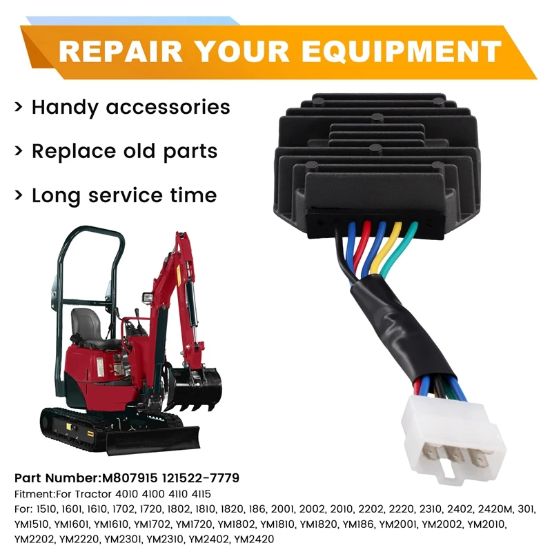 M 807915   Raddrizzatore del trattore per John Deere 4010 4115 Yanmar 1510 1601 1610 1702 Regolatore di tensione del trattore