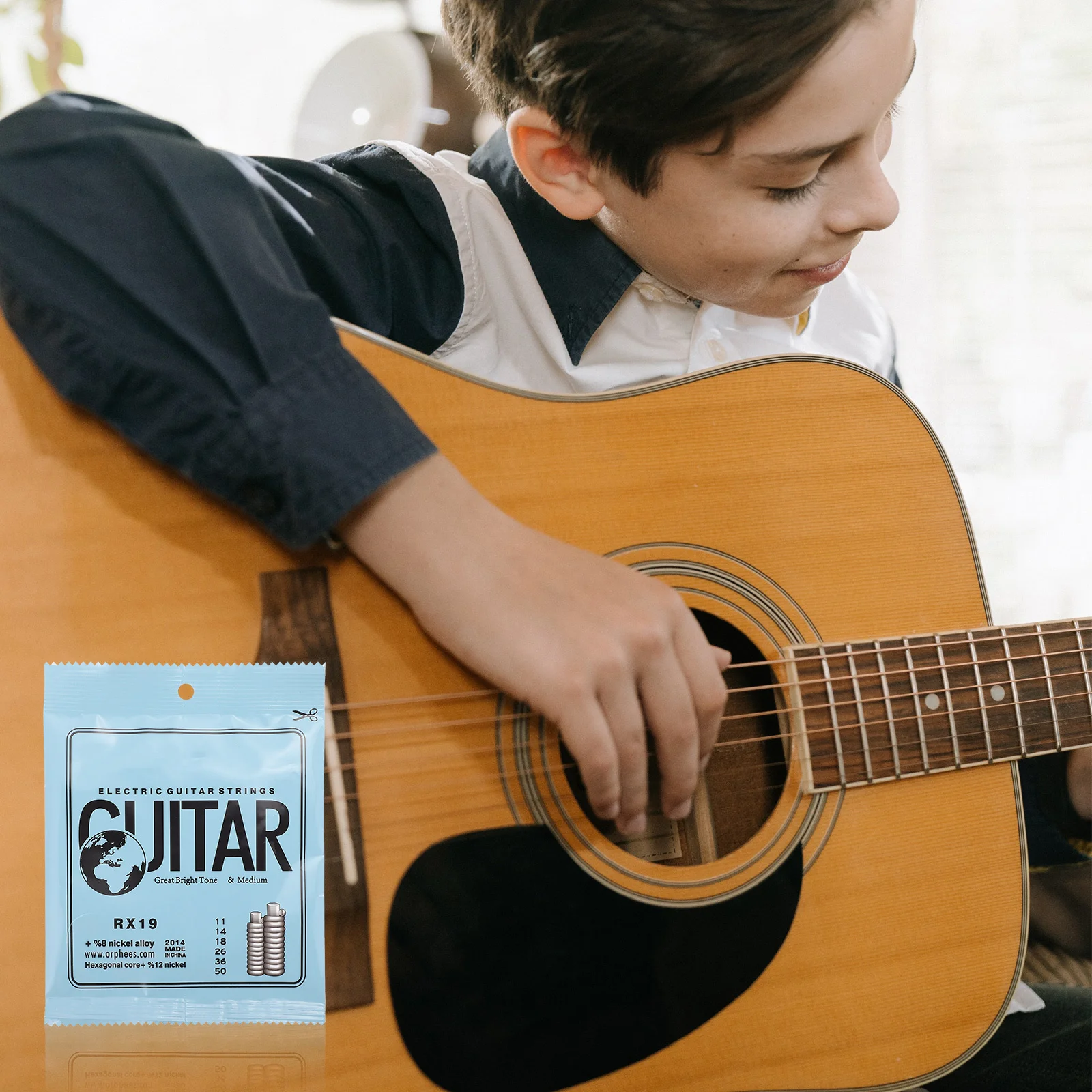 

2Sets Nickel Plated Guitar String Kit Easy to Use Durable Resonant Sound Accessories Guitar Changing Strings Kit