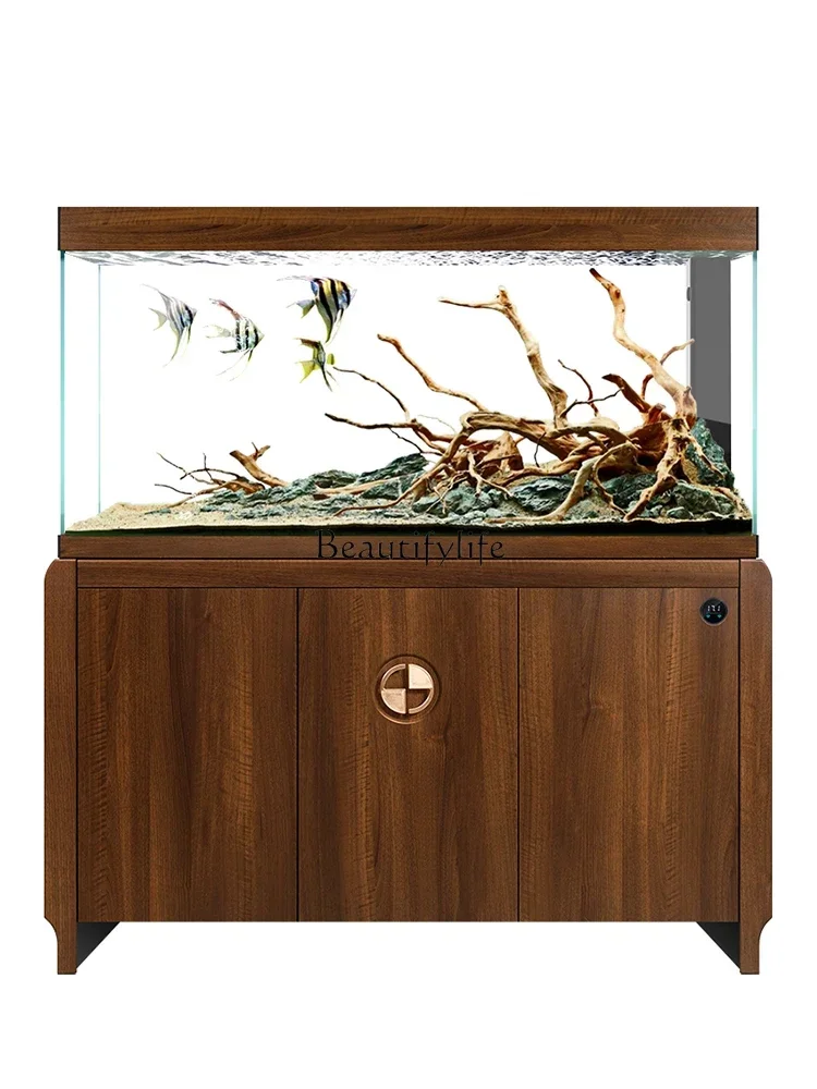 

FG11Large Screen Living Room Super White Glass Fish Globe Change Water Bottom Filter Cylinder 2024 New