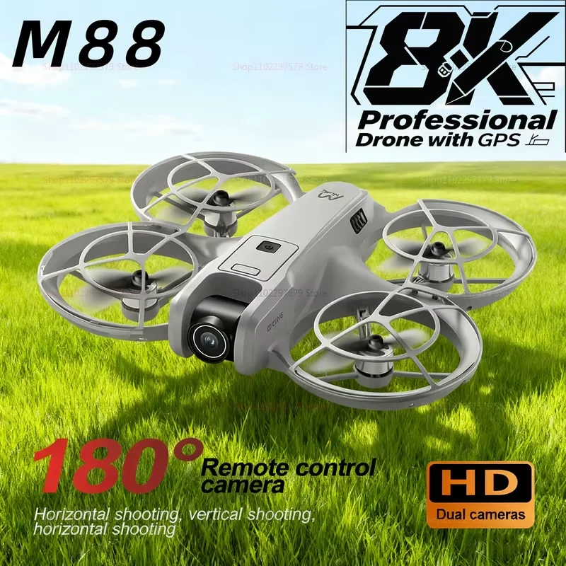 

M88 Mini RC Drone with 8K HD Camera 4-Axis Gyro Headless Mode 180 Flip Quadcopter Toy for Kids Outdoor Flying Airplane UAV Gifts