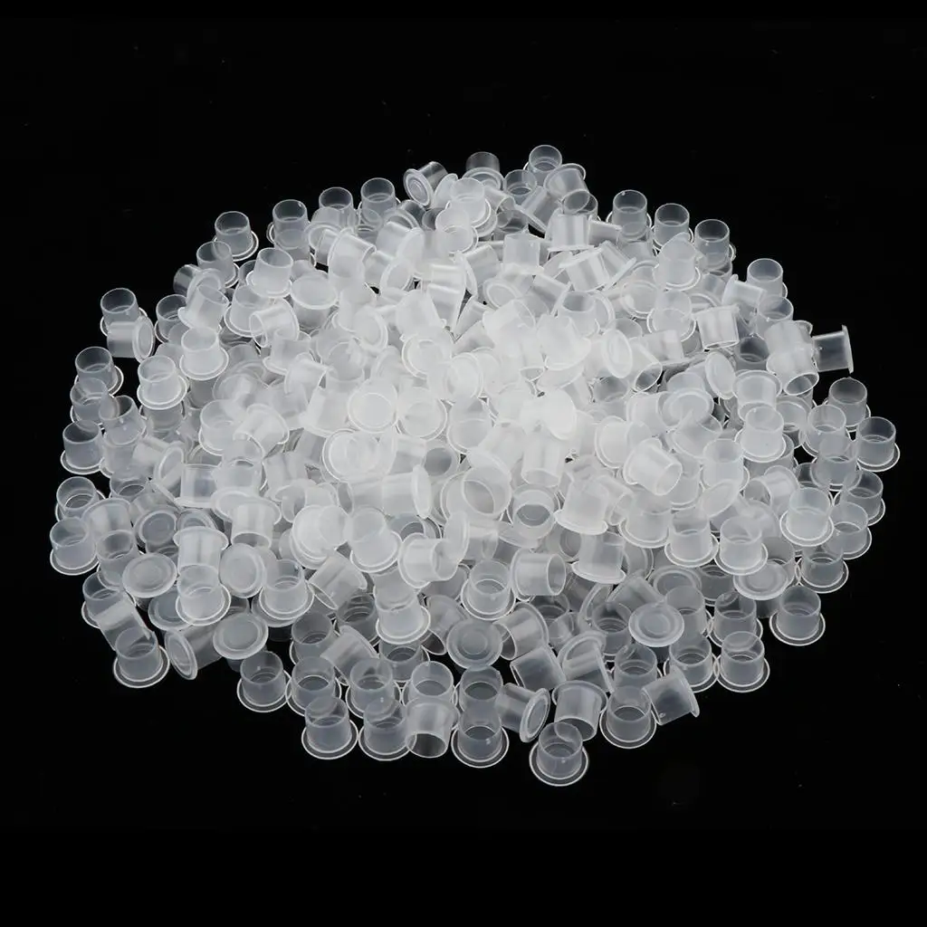 Tazze per tappi per inchiostro monouso trasparenti da 500 pezzi con base, tappi per inchiostro pigmentato S / M / L per, forniture, kit