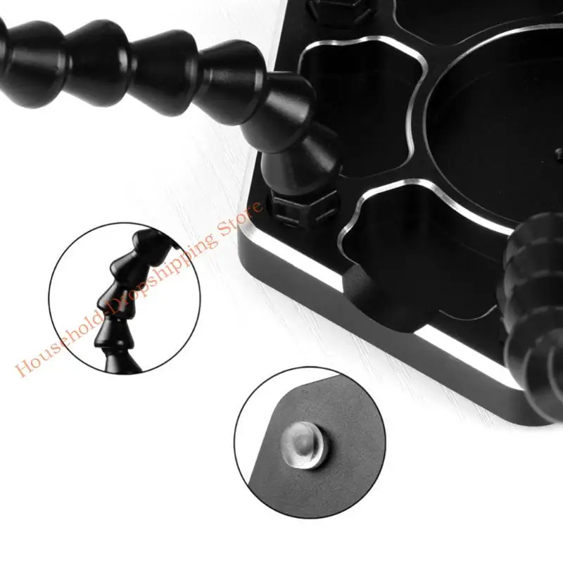 

85AD Multifunctional Helping Hands with 6 Flexible Gooseneck Metal Arms Heavy Duty Base with Solder Spool Holder Dispenser