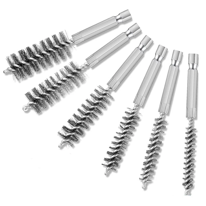 6Pcs Stainless Steel Cleaning Brush Set 1/4