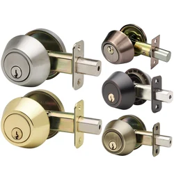 Single Cylinder Deadbolt, Round Deadbolt Lock with Keys, Modern Door Locks with Deadbolt, Deadbolt for Front Door Entrance