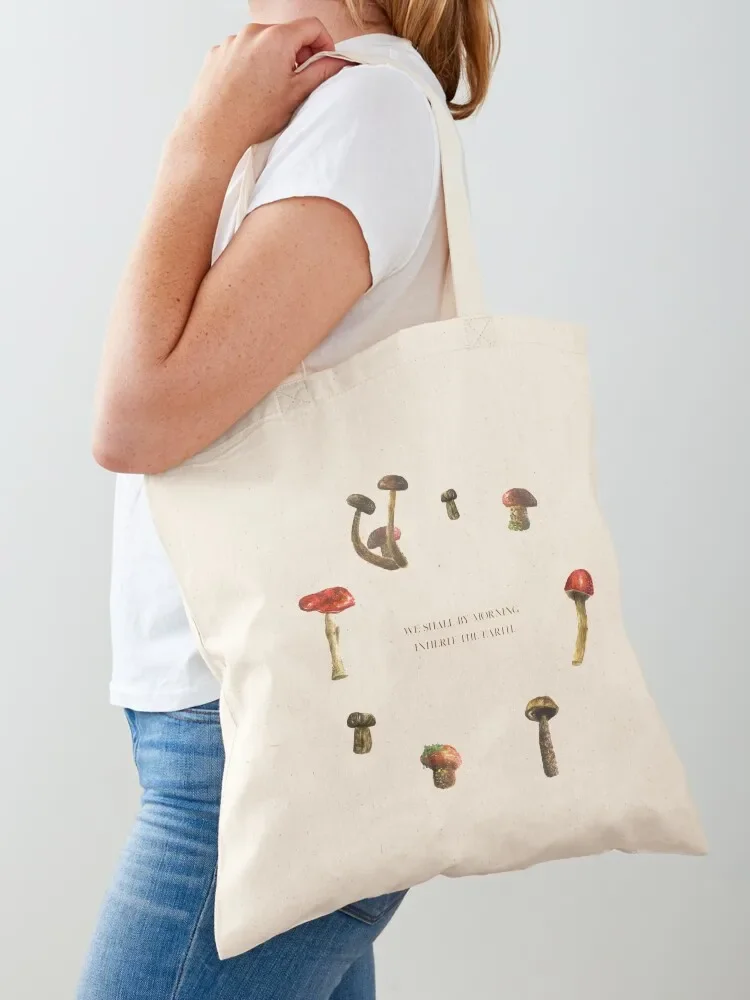 

Mushrooms - Sylvia Plath Tote Bag custom tote bag Women's beach bags reusable shopping bag canvas tote bags