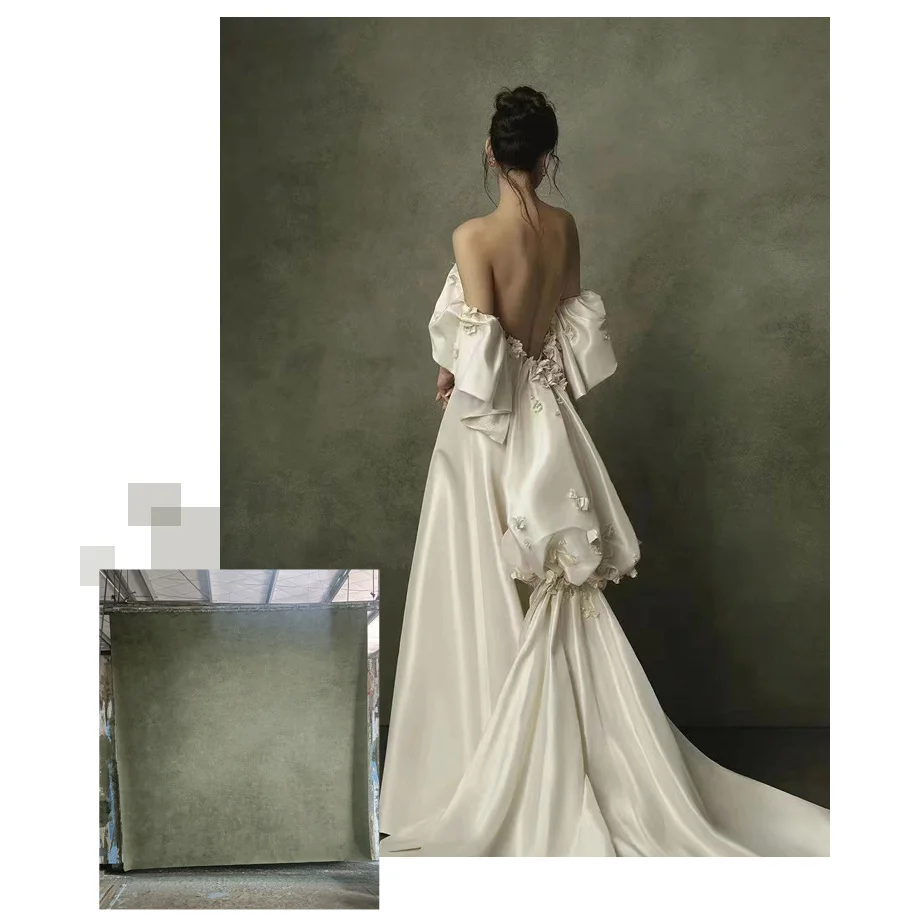 

Pro Dyed Muslin Cotton Solid Color Tie-dye Bride Photography Backdrops Portrait Background Photo Studio Photo Shoot Customized