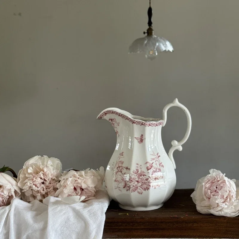 Nordic Retro Ceramic Vase Living Room Flower Arrangement Desktop Ornaments Vintage Living Room Bedroom Decoration Floral Ware