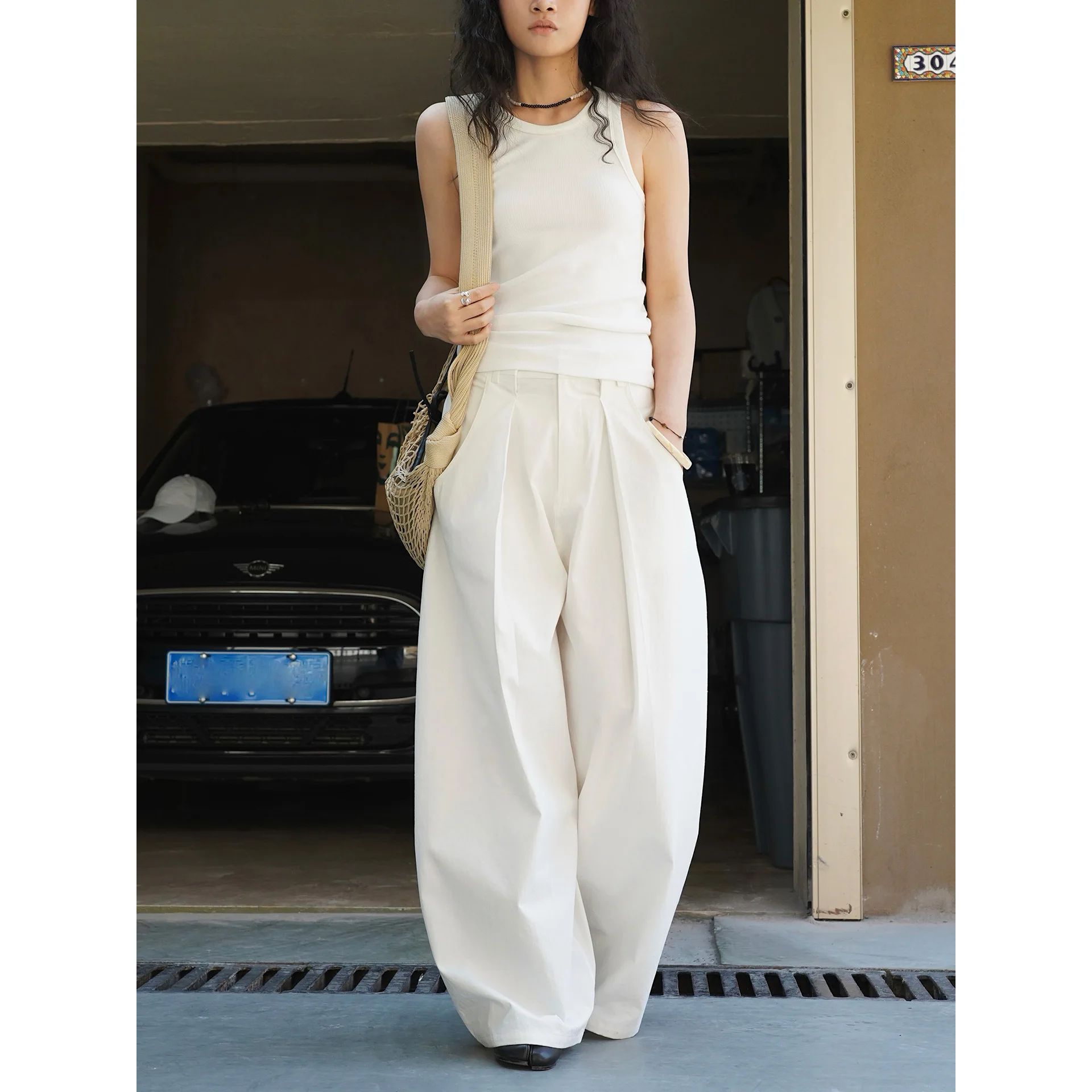 Women Summer Cotton And Linen High Waist Long Pants Big Wide Leg Good Quality Pants Fashion Clothes Trousers Women Clothes
