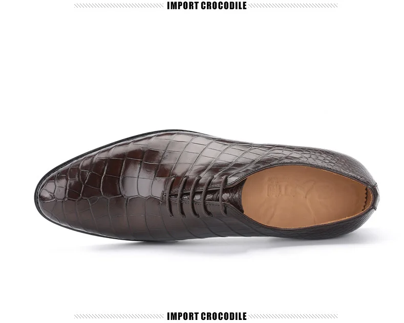 Top quality genuine crocodile skin men's business shoe with cow skin lining with good year cow leather sole handmade version
