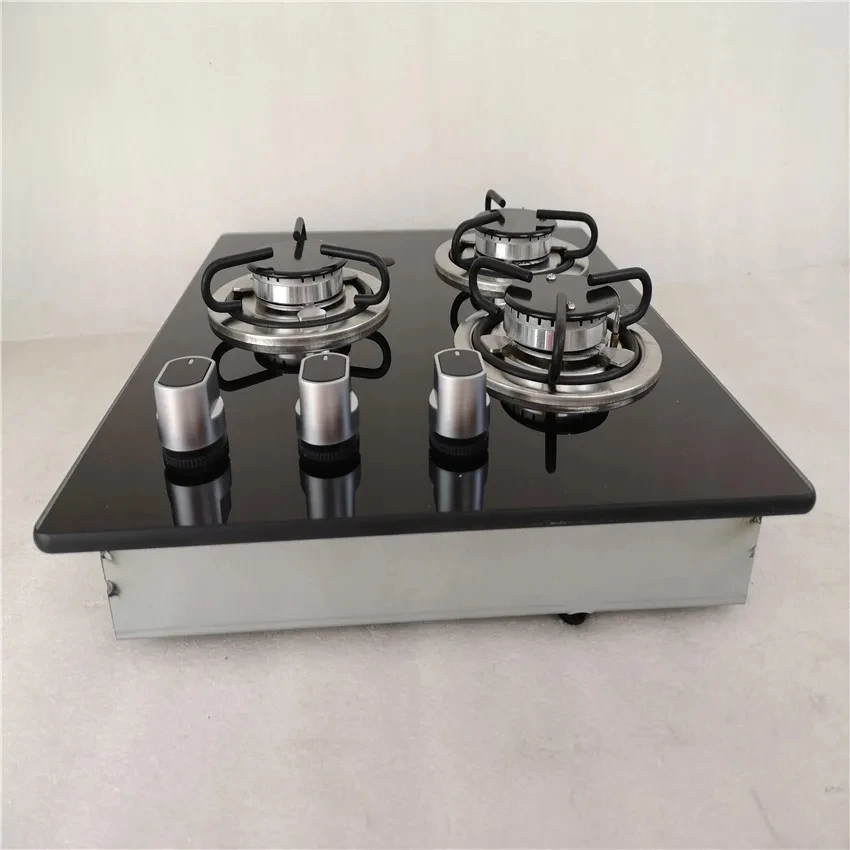 

3 Burner LPG Gas Stove Hob Tempered Glass 420*370*70mm Boat Caravan RV GR-B008 accessoires bateau