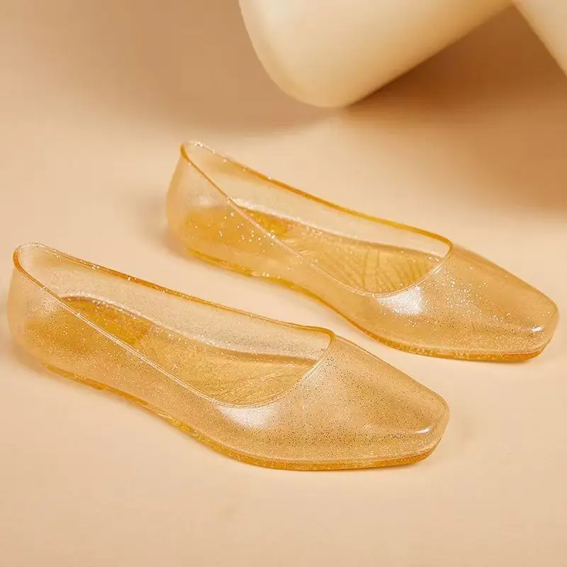 

Женская обувь на плоской подошве с кристаллами, мягкая подошва, нескользящая водонепроницаемая рабочая обувь без шнуровки на мягкой подошве, непромокаемая обувь