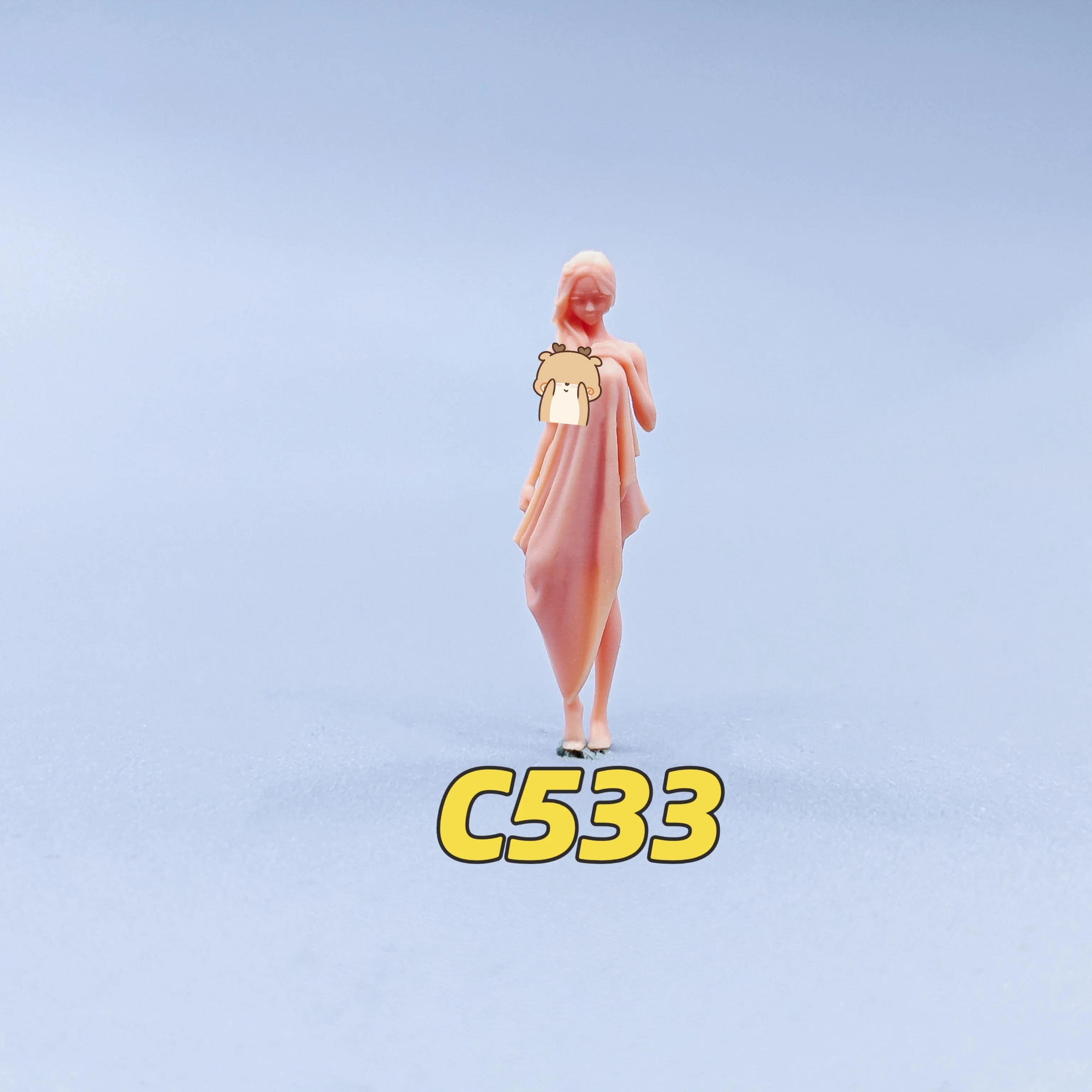 1/64 1/43 ตุ๊กตารุ่นเรซิ่นเสื้อคลุมอาบน้ําสาว Unสี Miniatures Diorama มือวาด C531 C535