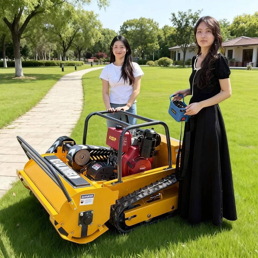 

Customized High-Power Self-Powered Flail Lawn Mower - 800-1200mm Cutting Width Remote Control Garden Mower