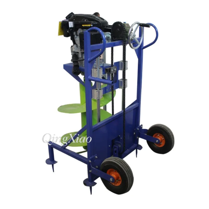 Four‑stroke High Power 8.0HP 196 Frame Type Earth Auger Hole Digger Drilling Planting Machine For Orchard Farm Work