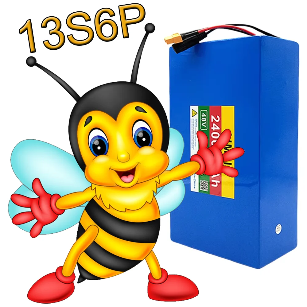 

High power battery pack 48V 24Ah 2000W 18650 13S6P li-ion battery pack, for 54.6V bicycles+optional built-in BMS +54.6V Charger